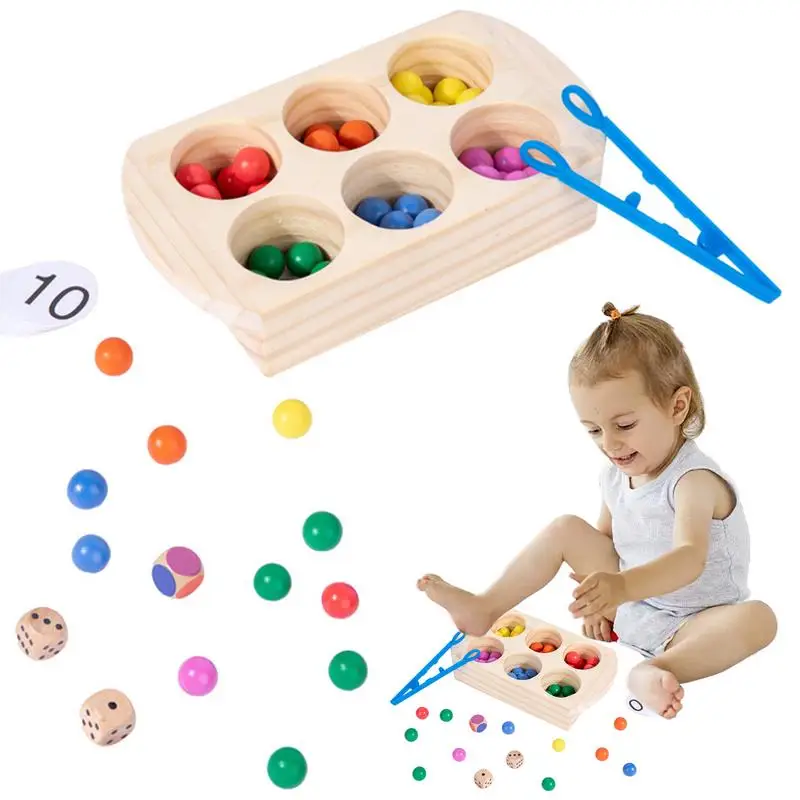 

Color Sorting Boxes Color Classification Wooden Counting Beads Educational Color Sorter Multifunctional Rainbow Color Montessori