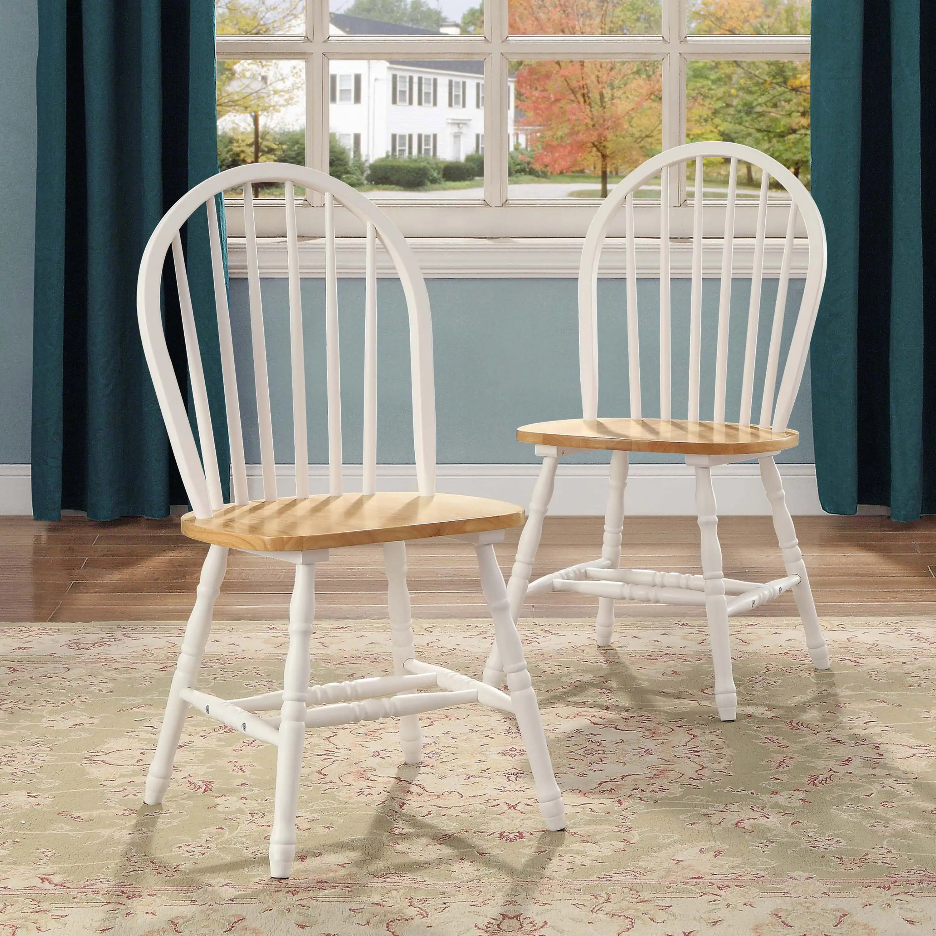 Autumn Lane Windsor Wood Dining Chairs, White and Oak (Set of 2) Living Room Chair Dining Room Chair (Us Stock)
Autumn Lane Windsor Wood Dining Chairs, White and Oak (Set of 2) Living Room Chair Dining Room Chair (Us Stock)