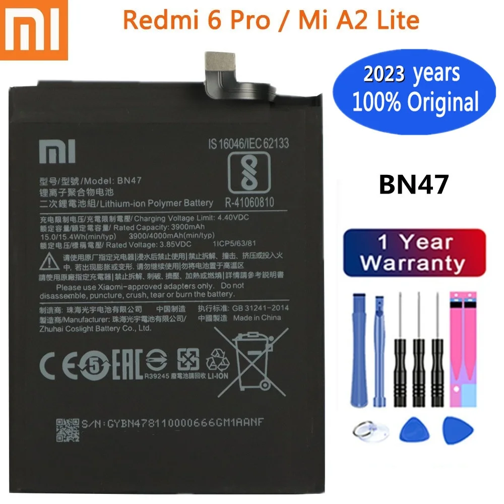 2023 Years 4000mAh BN47 Xiao mi Original Battery For Xiaomi Redmi 6 Pro / Mi A2 Lite Bateria Batterie Mobile Phone Batteries
2023 Years 4000mAh BN47 Xiao mi Original Battery For Xiaomi Redmi 6 Pro / Mi A2 Lite Bateria Batterie Mobile Phone Batteries
