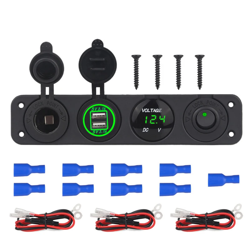 12V 4.2A Dual USB Charger Socket Waterproof Cigarette Lighter Switches Outlet Panel With LED Voltmeter For Car Marine Boat
12V 4.2A Dual USB Charger Socket Waterproof Cigarette Lighter Switches Outlet Panel With LED Voltmeter For Car Marine Boat