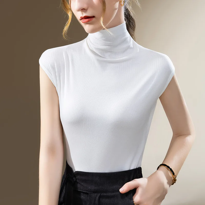 2023 Temperament Women Autumn Winter Sleeveless T-shirt Simple Tops Female Sexy Crop Top Clothes Casual Blouses Grace Meeting
2023 Temperament Women Autumn Winter Sleeveless T-shirt Simple Tops Female Sexy Crop Top Clothes Casual Blouses Grace Meeting