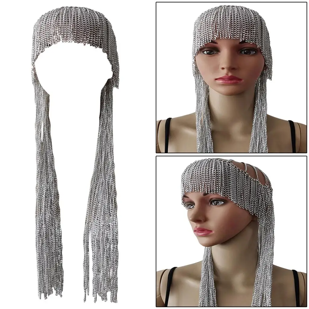 _ Головная повязка для волос в стиле панк, цепочка для головы, цельнометаллическая цепочка с кисточкой для Хэллоуина
_ Головная повязка для волос в стиле панк, цепочка для головы, цельнометаллическая цепочка с кисточкой для Хэллоуина