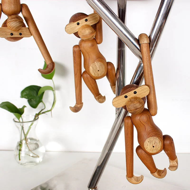 Wooden Figurines For Interior Nordic Danish Puppet Creative Room Decor Small Teak Monkey Miniature Items
Wooden Figurines For Interior Nordic Danish Puppet Creative Room Decor Small Teak Monkey Miniature Items