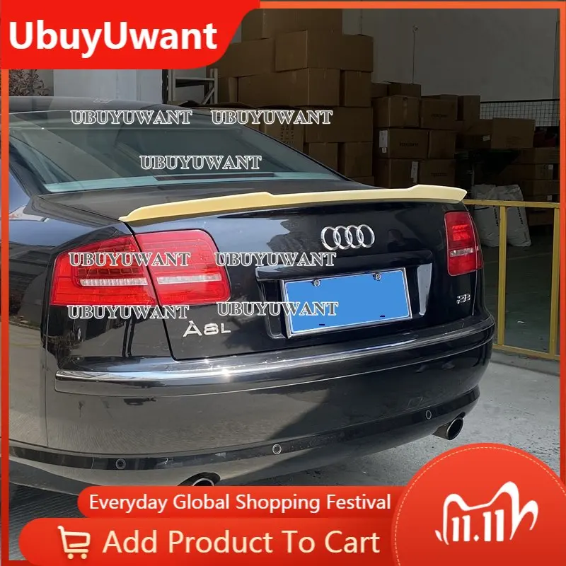 

For Audi A8 D3 2002 2003 2004 2005-2010 Spoiler ABS Car Trunk Lip Wings Tail Spoiler A8 Accessories Dedicated Decoration