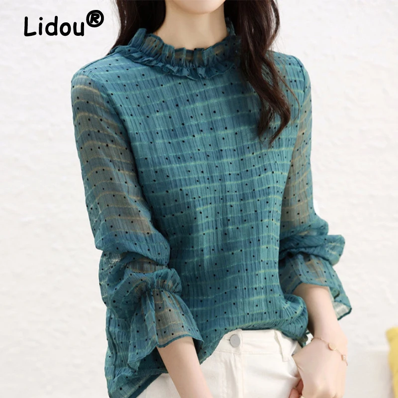Side of Fungus Malachite Green Chiffon T-shirt Petal Sleeve Round Neck Tops 2022 Spring Summer Korean Style Casual Clothing
Side of Fungus Malachite Green Chiffon T-shirt Petal Sleeve Round Neck Tops 2022 Spring Summer Korean Style Casual Clothing