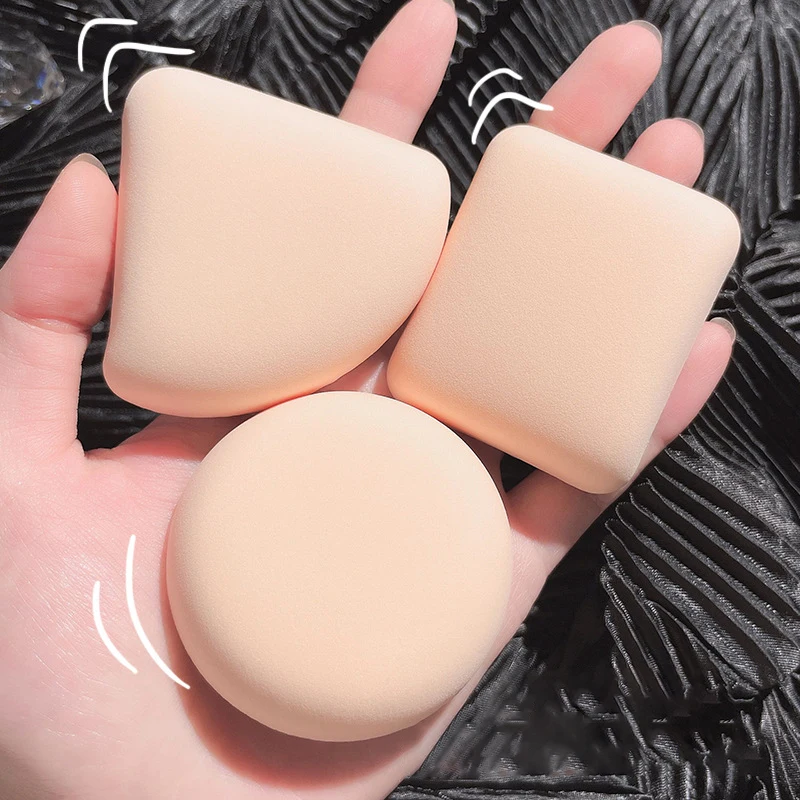

3 Pieces Dry Wet Usable Makeup Cosmetic Puff Sponge Cushion Puff for Foundation Concealer Cosmetic Puff Powder Soft Cute Makeup