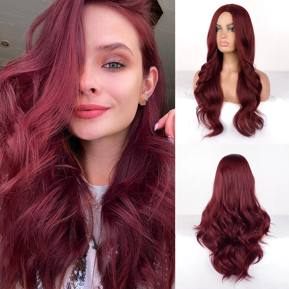 Wine Red Long Wavy No Bangs Women Natural Fiber Wig Brown Gold Blue Cost-effective Everyday Wear
Wine Red Long Wavy No Bangs Women Natural Fiber Wig Brown Gold Blue Cost-effective Everyday Wear