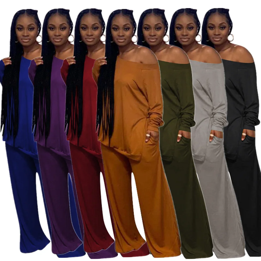 One Shoulder Full Sleeve Loose Tshirt Top and Wide Leg Trouser Pant Two Piece Set Women Solid Casual Side Hight Split Clothing
One Shoulder Full Sleeve Loose Tshirt Top and Wide Leg Trouser Pant Two Piece Set Women Solid Casual Side Hight Split Clothing