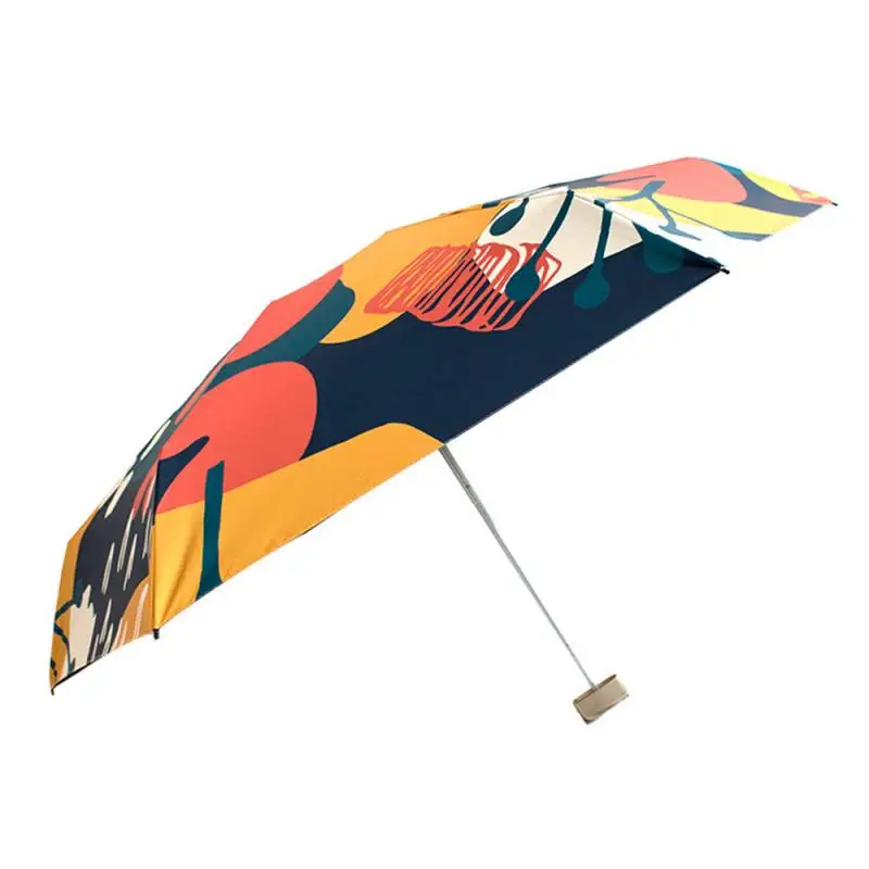 

Girls Sun Umbrellas Windproof 6K Travel Portable Sombrilla UPF50+ Flat Mini Rain Umbrella Women Pocket Anti UV 6-Folding Parasol