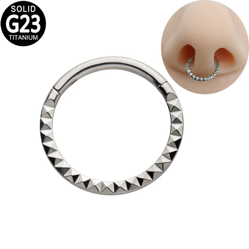 G23 Titanium Nose Rings Daith Piercing Lined Pyramid Cut Front Cartilage Helix Tragus Earrings Septum Clicker Hoop Jewelry
G23 Titanium Nose Rings Daith Piercing Lined Pyramid Cut Front Cartilage Helix Tragus Earrings Septum Clicker Hoop Jewelry