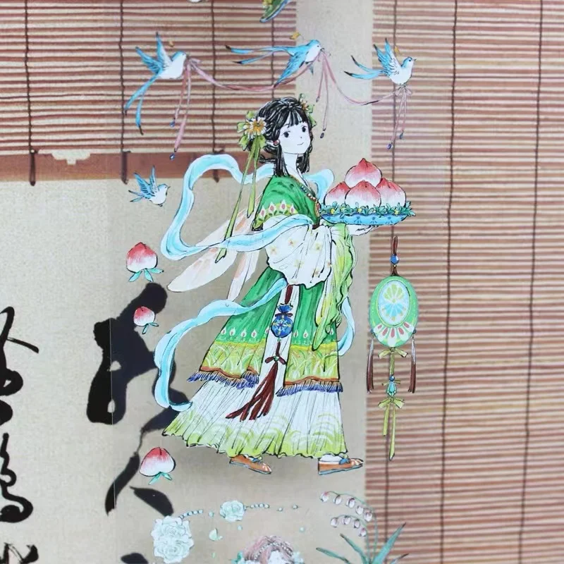 

Vintage Ancient Style Moon Girl Washi PET Tape Planner DIY Card Making Scrapbooking Plan Decorative Sticker