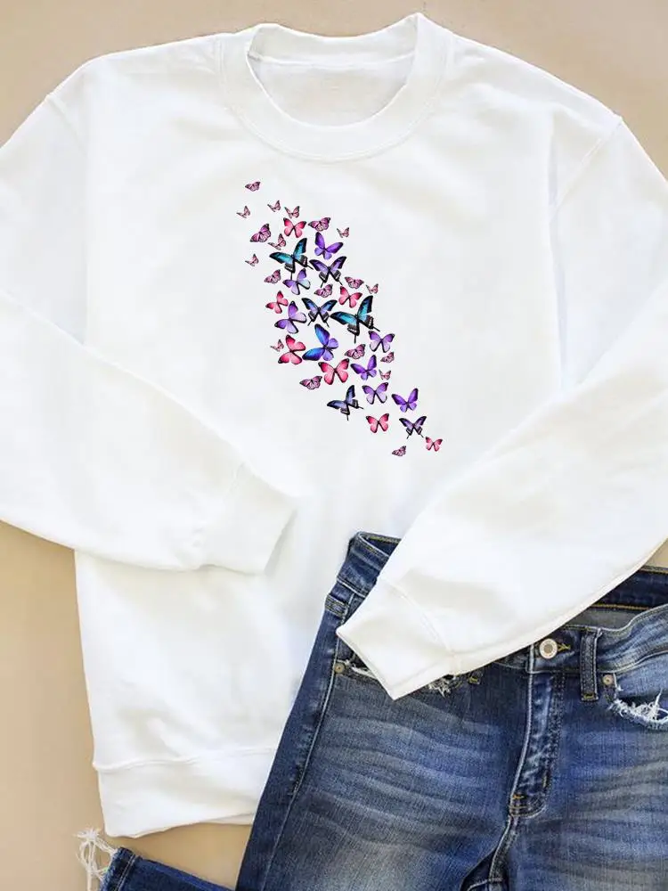 Autumn Spring Clothes Casual Print Fashion Clothing Women Watercolor Butterfly Sweet 90s Wear Pullovers Graphic Sweatshirts
Autumn Spring Clothes Casual Print Fashion Clothing Women Watercolor Butterfly Sweet 90s Wear Pullovers Graphic Sweatshirts