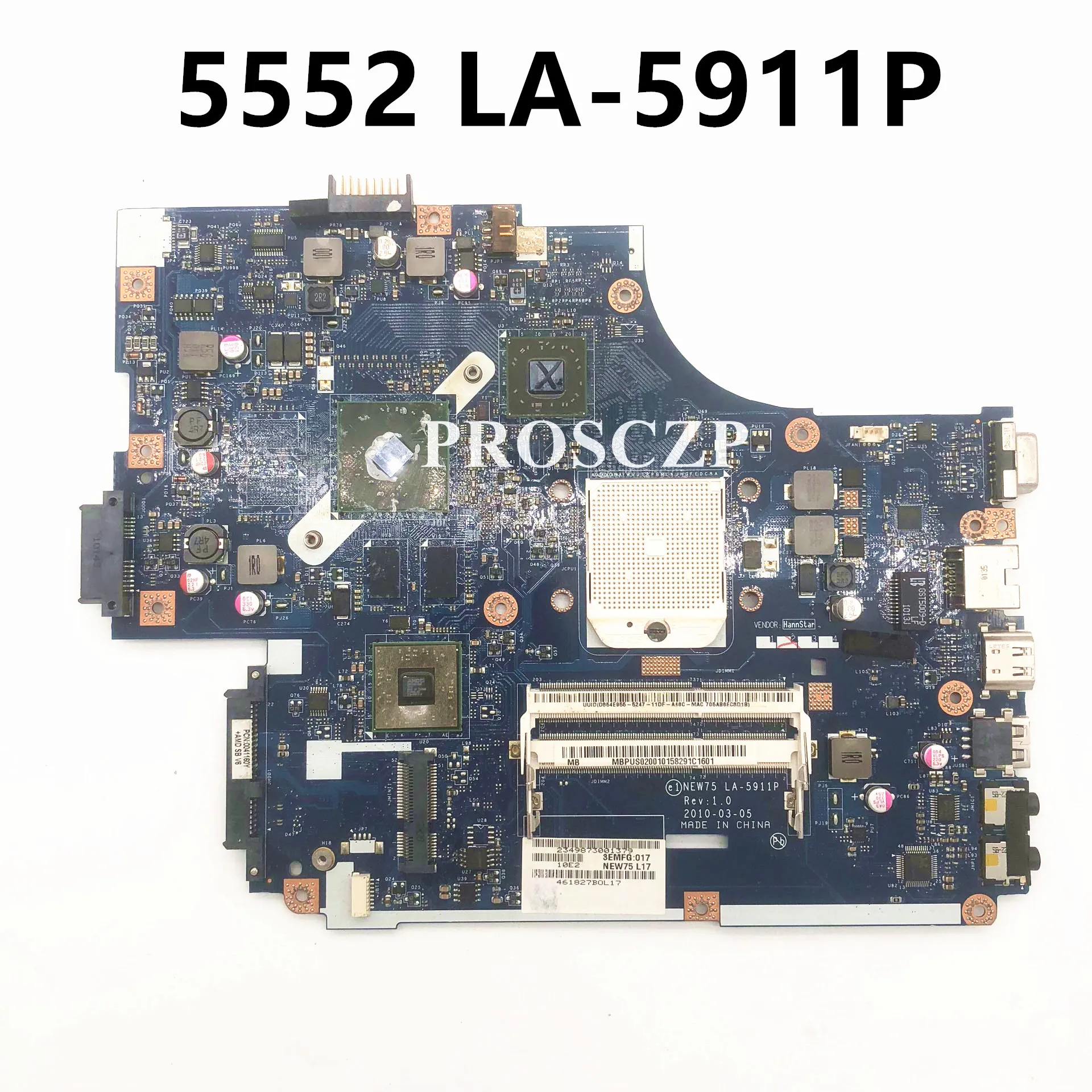 NEW75 LA-5911P For ACER aspire 5552G 5551G 5551 Laptop Motherboard HD6470M/512MB For AMD 216-0809000 GPU DDR3 Mainboard 100%work
NEW75 LA-5911P For ACER aspire 5552G 5551G 5551 Laptop Motherboard HD6470M/512MB For AMD 216-0809000 GPU DDR3 Mainboard 100%work
