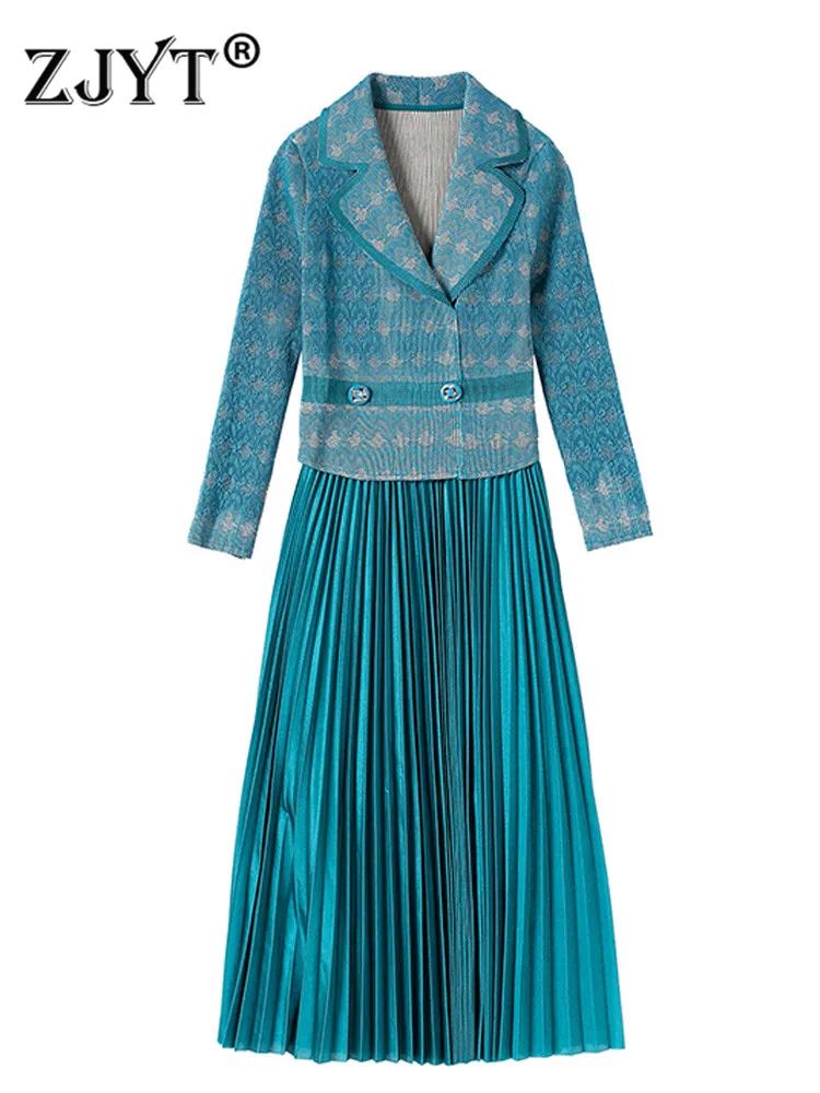 ZJYT Fashion Spring Autumn Turn Down Collar Patchwork Midi Pleated Dress Woman Vintage Vestidos Full Sleeve Elastic Casual Robes
ZJYT Fashion Spring Autumn Turn Down Collar Patchwork Midi Pleated Dress Woman Vintage Vestidos Full Sleeve Elastic Casual Robes