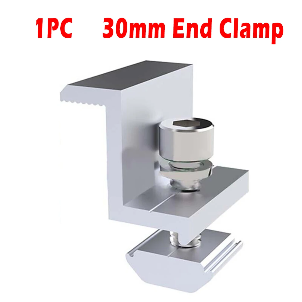 1/4Pcs/12pcs Solar End Clamp Adjustable Solar Panel Bracket Clamp Wide Photovoltaic Support Aluminum Mounting Clip Fits 30-50mm
1/4Pcs/12pcs Solar End Clamp Adjustable Solar Panel Bracket Clamp Wide Photovoltaic Support Aluminum Mounting Clip Fits 30-50mm
