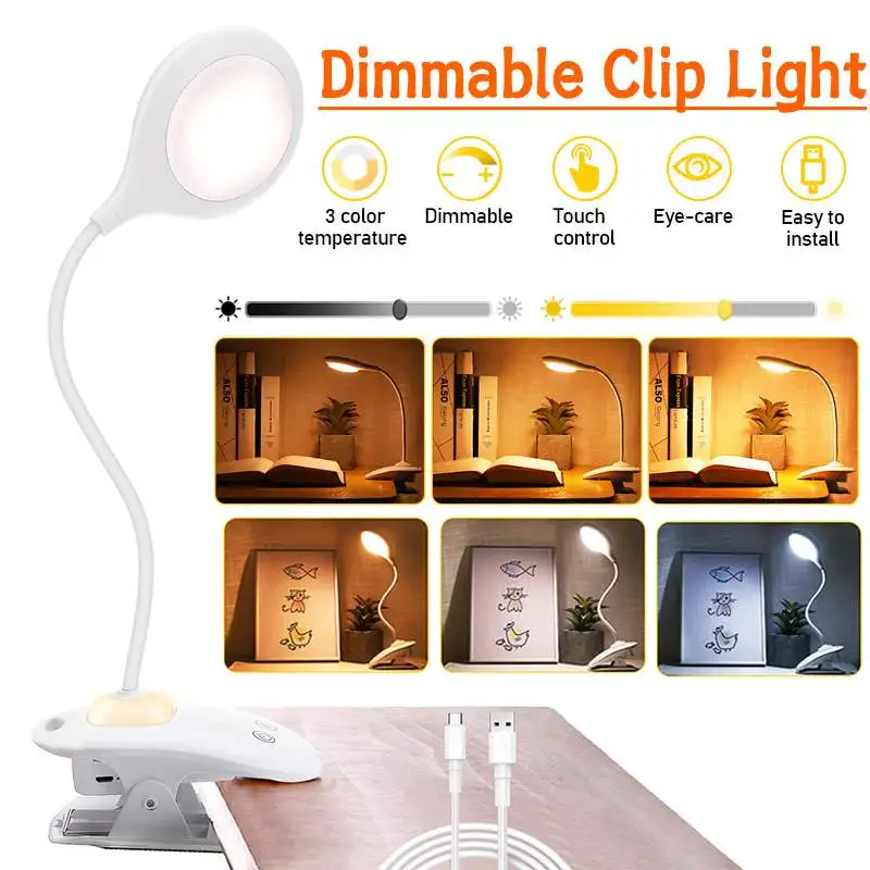 AMBOTHER Table Lamp LED Desk Touch Switch Clip Study Reading Light USB Rechargeable Desktop Night Light Adjustable Brightness
AMBOTHER Table Lamp LED Desk Touch Switch Clip Study Reading Light USB Rechargeable Desktop Night Light Adjustable Brightness