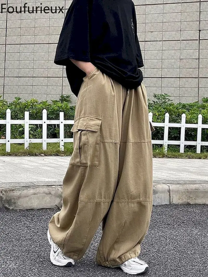 Foufurieux Cargo Pants Men Wide Leg Pants Spring Autumn Hip Hop Loose Overalls Straight Pants Oversized Trousers Men's Clothing
Foufurieux Cargo Pants Men Wide Leg Pants Spring Autumn Hip Hop Loose Overalls Straight Pants Oversized Trousers Men's Clothing