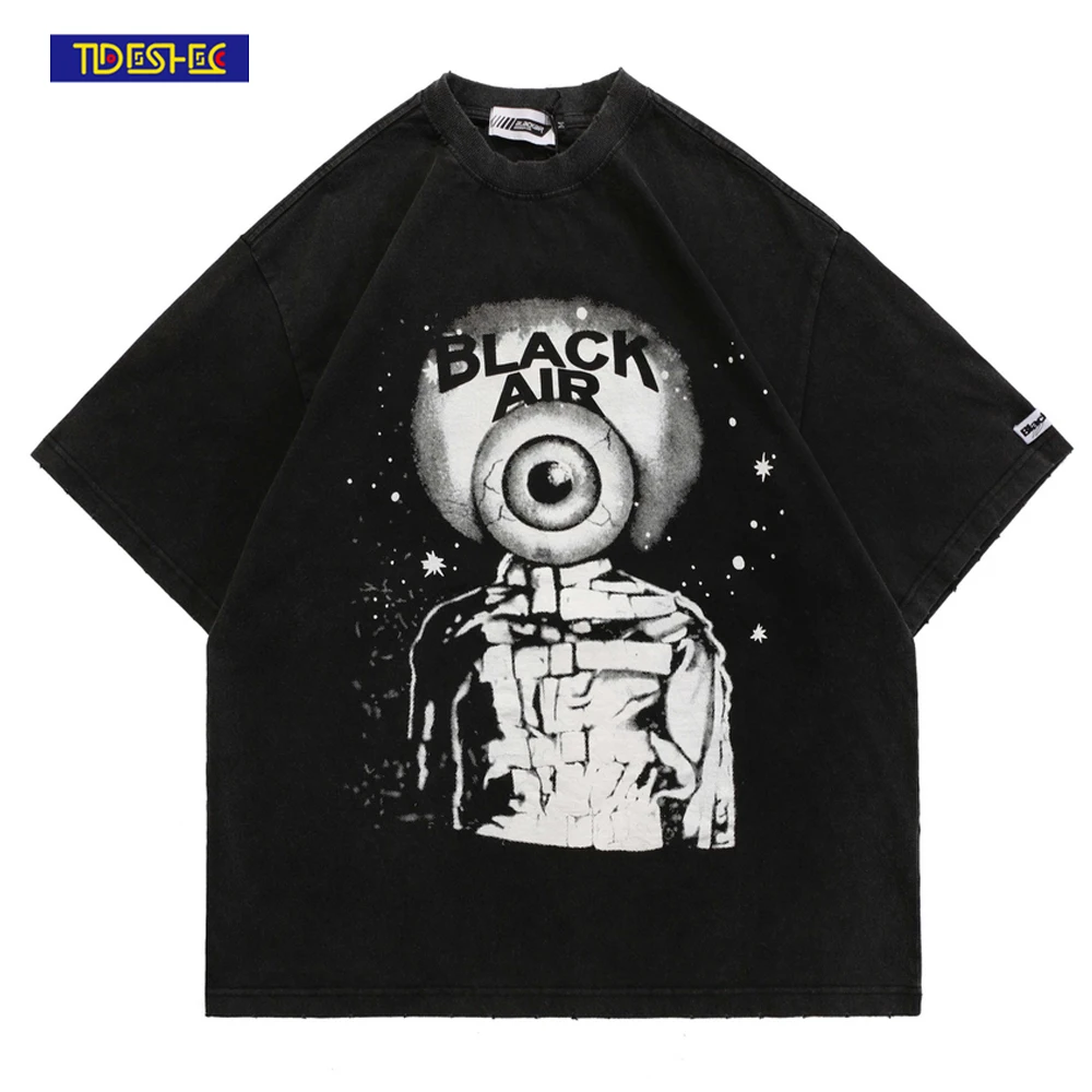 Men's T-Shirts Oversized Vintage Tee Tops Big Eyed Alien Printed T Shirt Hip Hop 2022 Summer Streetwear Washed Short Sleeves
Men's T-Shirts Oversized Vintage Tee Tops Big Eyed Alien Printed T Shirt Hip Hop 2022 Summer Streetwear Washed Short Sleeves
