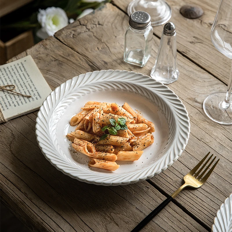 Youporcelain 8.5Inch Embossed Plate American Deep Plates Household Dinner Plate Ceramic Western Food Dessert Plate Swing Plate
Youporcelain 8.5Inch Embossed Plate American Deep Plates Household Dinner Plate Ceramic Western Food Dessert Plate Swing Plate