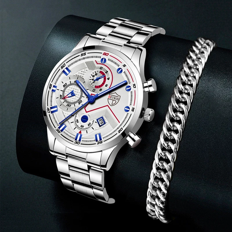 Mens Sports Watches Fashion Men Bussiness Stainless Steel Quartz Wrist Watch Male Calendar Casual Silver Bracelet Luminous Clock
Mens Sports Watches Fashion Men Bussiness Stainless Steel Quartz Wrist Watch Male Calendar Casual Silver Bracelet Luminous Clock