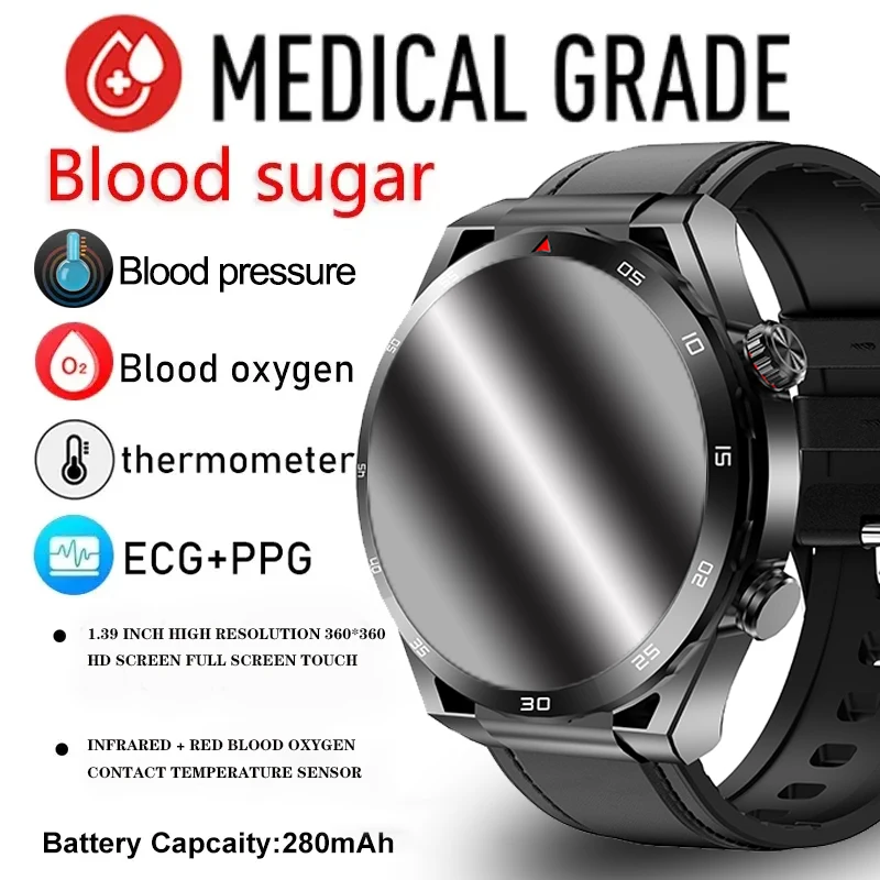 

Смарт-часы мужские с функцией измерения уровня сахара в крови