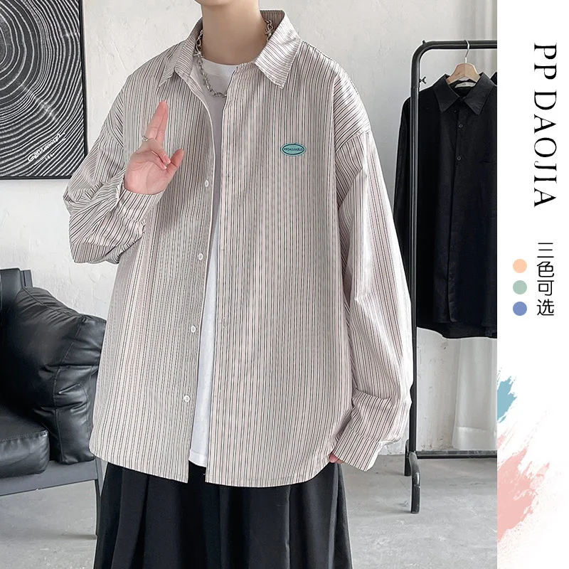 Hybskr Spring Stripe Shirts Long Sleeve Korean Clothing Oversized Casual Turn Collar Cardigan Unisex Clothing Blouses Male Tops
Hybskr Spring Stripe Shirts Long Sleeve Korean Clothing Oversized Casual Turn Collar Cardigan Unisex Clothing Blouses Male Tops