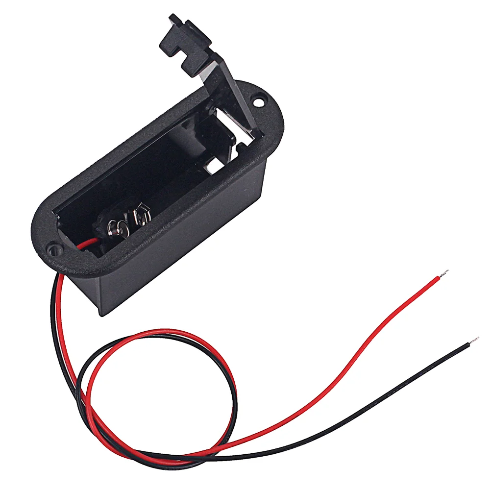 9V Professional Battery Holder Case for Active Guitar Bass Pickup Use With Battery Cable(Black)
9V Professional Battery Holder Case for Active Guitar Bass Pickup Use With Battery Cable(Black)