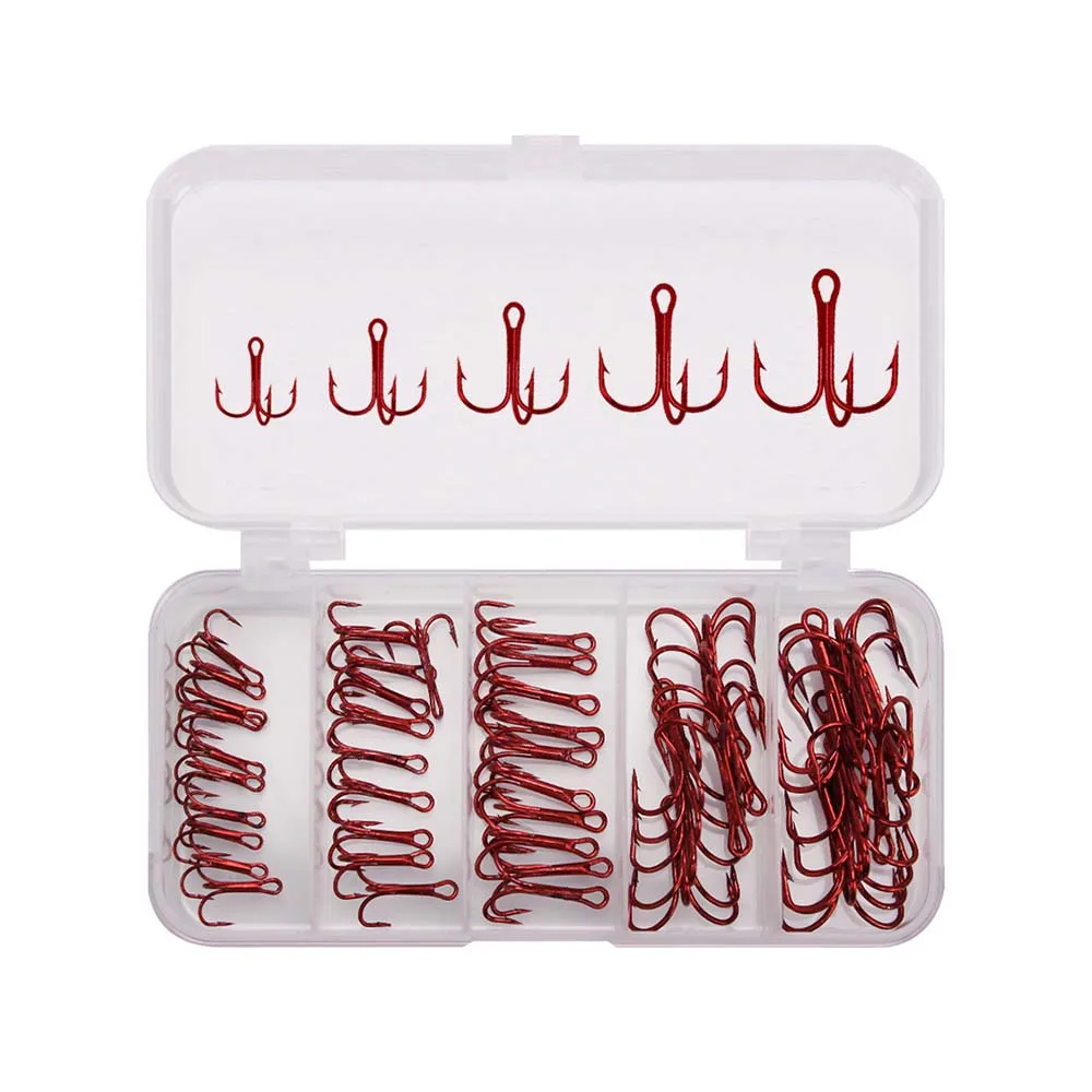 Waterboy 50 Pcs Red Nickel Treble Hooks Set Boxed With 2# 4# 6# 8# 10# Barbed High Carbon Steel Hooks Fishing Necessity
Waterboy 50 Pcs Red Nickel Treble Hooks Set Boxed With 2# 4# 6# 8# 10# Barbed High Carbon Steel Hooks Fishing Necessity