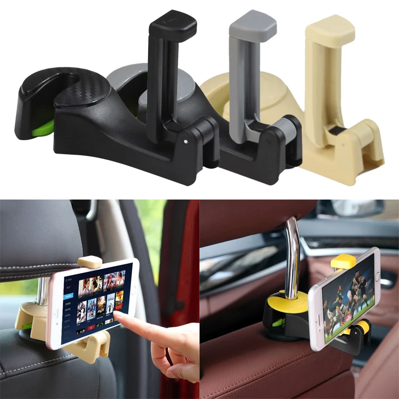 2 in 1 Car Headrest Hook with Phone Holder Seat Back Hanger for Bag Handbag Purse Grocery Cloth Portable Multifunction Clips
2 in 1 Car Headrest Hook with Phone Holder Seat Back Hanger for Bag Handbag Purse Grocery Cloth Portable Multifunction Clips