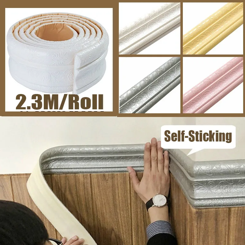 3D Foam Embossed Corner Line Self-adhesive Wall Waist Line Waterproof Decor Wall Sticker Border Wall Edge Strip Home Decoration
3D Foam Embossed Corner Line Self-adhesive Wall Waist Line Waterproof Decor Wall Sticker Border Wall Edge Strip Home Decoration