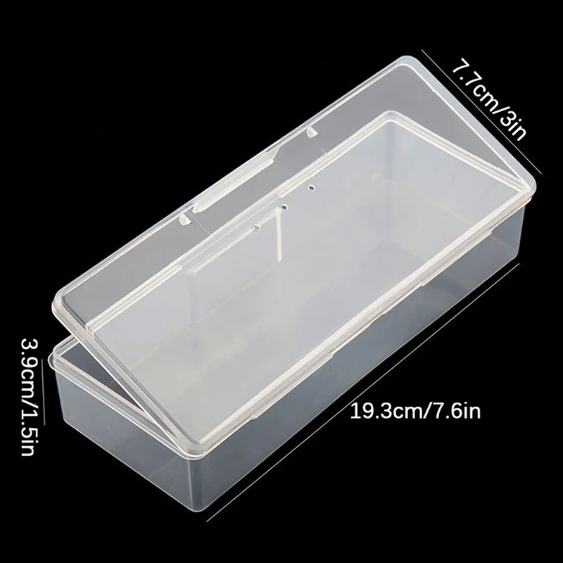 

Пластиковая прозрачная прямоугольная коробка для хранения, 1 шт., стразы для дизайна ногтей, декоративный чехол
