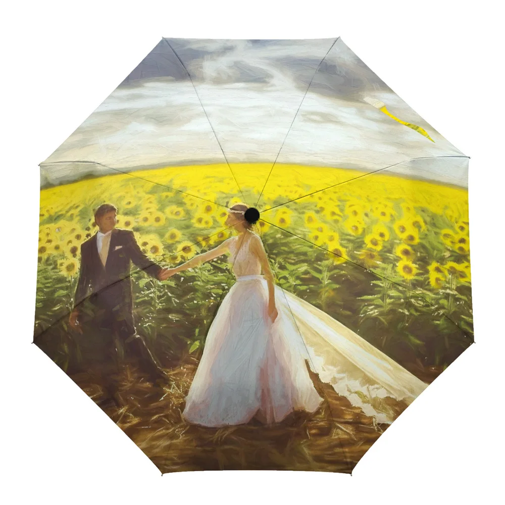 Bride And Groom Love Marry Flower Fully-automatic Rain Umbrella Foldable Umbrella for Women Males Eight Strands Umbrella
Bride And Groom Love Marry Flower Fully-automatic Rain Umbrella Foldable Umbrella for Women Males Eight Strands Umbrella
