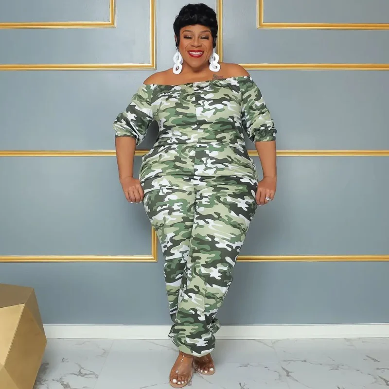 WUHE Plus Size Women Strapless Camouflage Print High Waist Skinny Jumpsuit Street Fashion Elegant Playsuit 1-pc Suit
WUHE Plus Size Women Strapless Camouflage Print High Waist Skinny Jumpsuit Street Fashion Elegant Playsuit 1-pc Suit