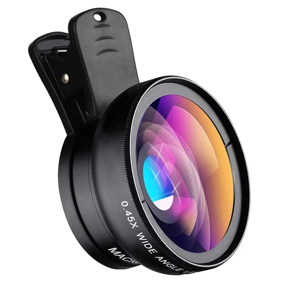 2 in 1 Phone Lens 0.45X Wide Angle Macro Fisheye Lens for iPhone Samsung Xiaomi Phone Camera Lens Kits With Clip Fish Eye Lens
2 in 1 Phone Lens 0.45X Wide Angle Macro Fisheye Lens for iPhone Samsung Xiaomi Phone Camera Lens Kits With Clip Fish Eye Lens