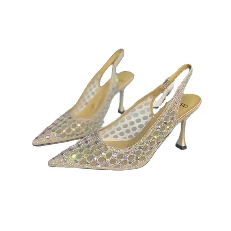 Summer New Style Stiletto High-heeled Mesh Bridesmaid Pointed Toe Wedding Shoes Banquet Dress Rhinestone Flat Female Sandals
Summer New Style Stiletto High-heeled Mesh Bridesmaid Pointed Toe Wedding Shoes Banquet Dress Rhinestone Flat Female Sandals