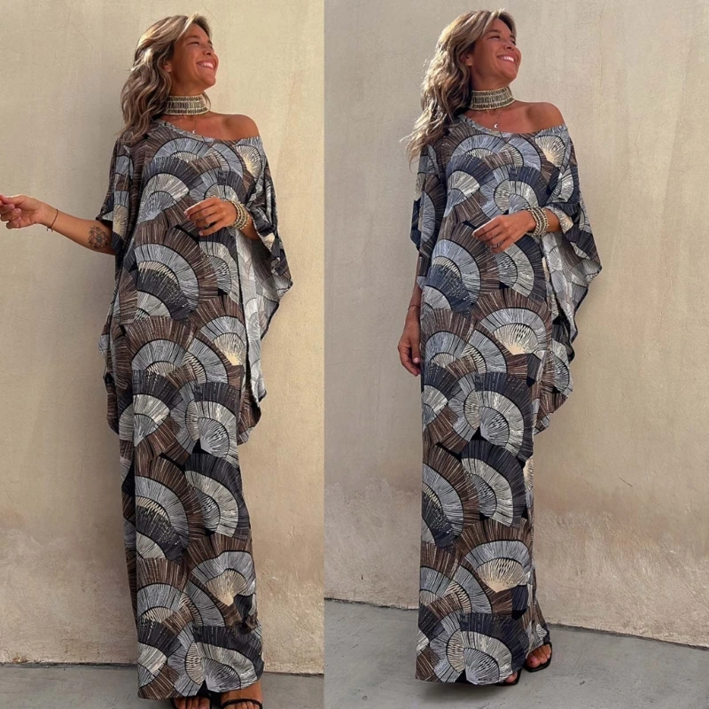 Women Casual Scoop Neck Printing Ankle Length Swing Dress Short Sleeve Vacation Dress Summer Casual Batwing Sleeve Dress
Women Casual Scoop Neck Printing Ankle Length Swing Dress Short Sleeve Vacation Dress Summer Casual Batwing Sleeve Dress