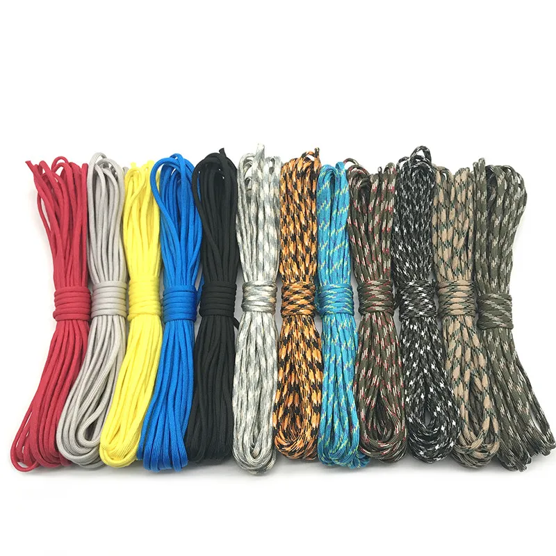

Cores Clothesline Cord Dia.4mm 7 Rope Climbing Stand Hiking Survival Lanyard 5/10meters Camping Camping Parachute For Paracord