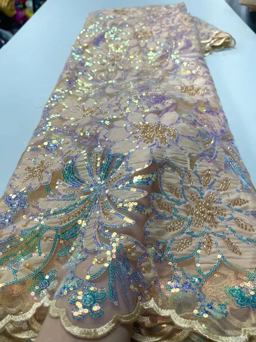 2023High Quality African Nigerian Lace Fabric Embroidery Tulle Pure Wedding Party Dress Guipure SequinsFor Sewing Beads 5yards
2023High Quality African Nigerian Lace Fabric Embroidery Tulle Pure Wedding Party Dress Guipure SequinsFor Sewing Beads 5yards
