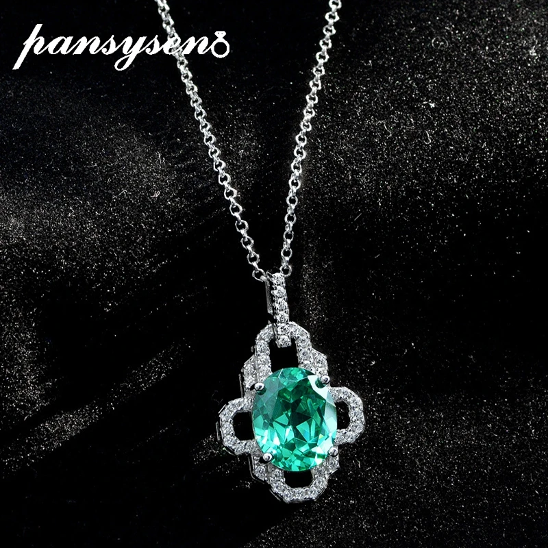 PANSYSEN Real 925 Sterling Silver Oval Cut Paraiba Tourmaline Created Moissanite Pendant Necklaces for Women Fine Jewelry Gift
PANSYSEN Real 925 Sterling Silver Oval Cut Paraiba Tourmaline Created Moissanite Pendant Necklaces for Women Fine Jewelry Gift
