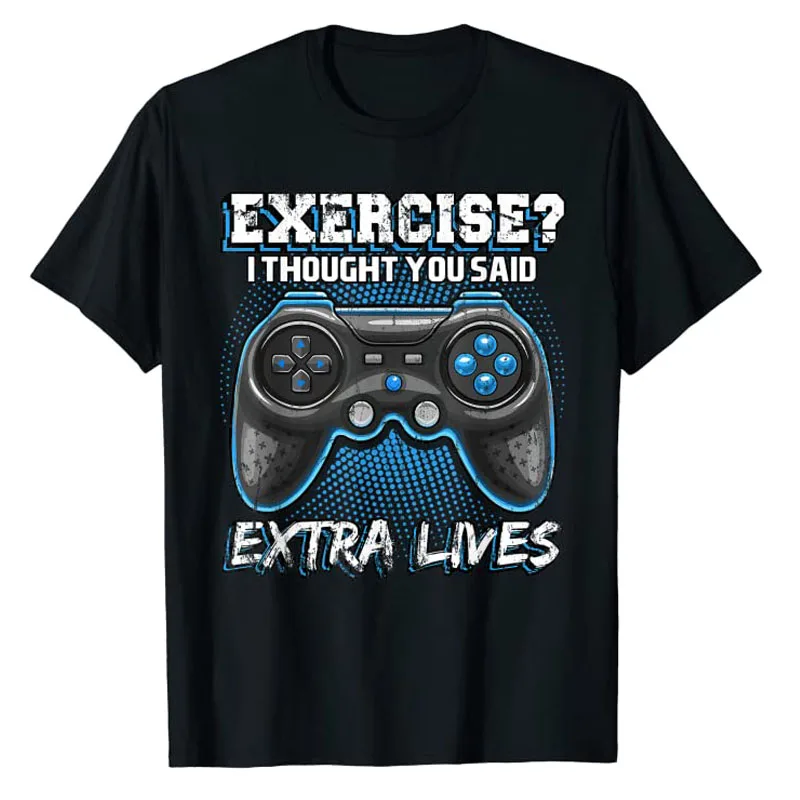 Exercise Ithought You Said Extra Lives Funny Video Game Controller Retro Gamer Boys T-Shirt Gaming Lover Clothes Gifts for Son
Exercise Ithought You Said Extra Lives Funny Video Game Controller Retro Gamer Boys T-Shirt Gaming Lover Clothes Gifts for Son