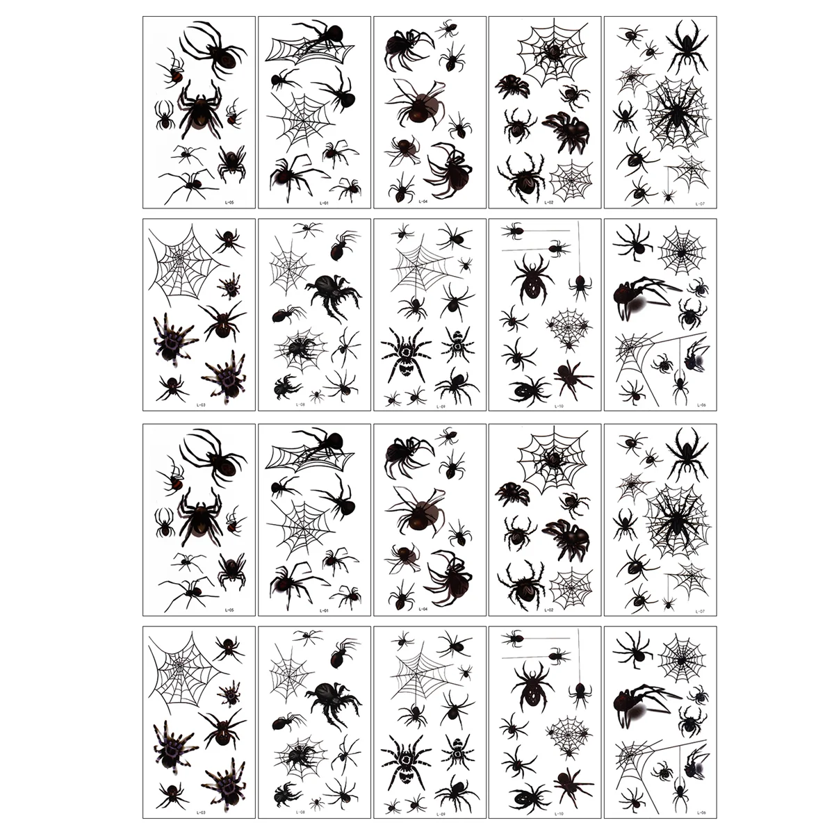 20 Sheets Halloween Spider Tattoo Sticker 3D Horror Funny Animal Temporary Net Stickers Tattoos Kid Three-dimensional Face
20 Sheets Halloween Spider Tattoo Sticker 3D Horror Funny Animal Temporary Net Stickers Tattoos Kid Three-dimensional Face