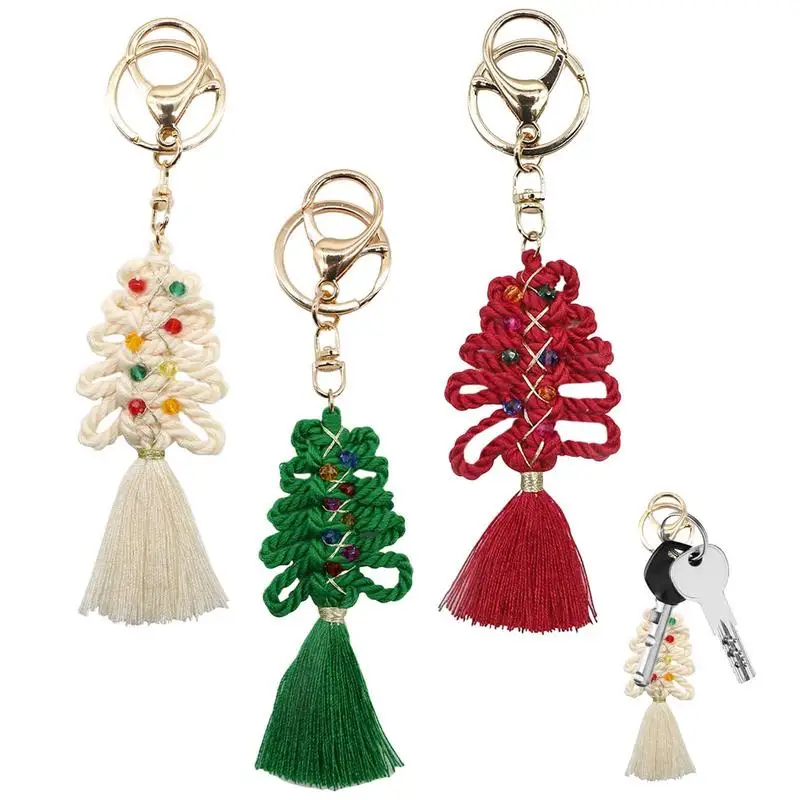 Christmas Tree Boho Tassel Exquisite Cotton Macrame Christmas Tassel Pendant Seasonal Decor For Key Chain Rearview Mirror 
Christmas Tree Boho Tassel Exquisite Cotton Macrame Christmas Tassel Pendant Seasonal Decor For Key Chain Rearview Mirror