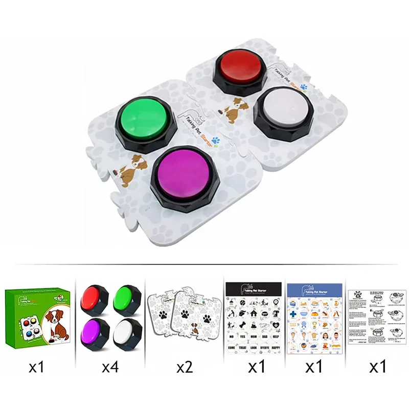 RIBOSY Soundboard, 4 Recordable Buttons with 2 Mats - Record&Playback Any Custom Message to Teach Your Dog Voice What They Want
RIBOSY Soundboard, 4 Recordable Buttons with 2 Mats - Record&Playback Any Custom Message to Teach Your Dog Voice What They Want
