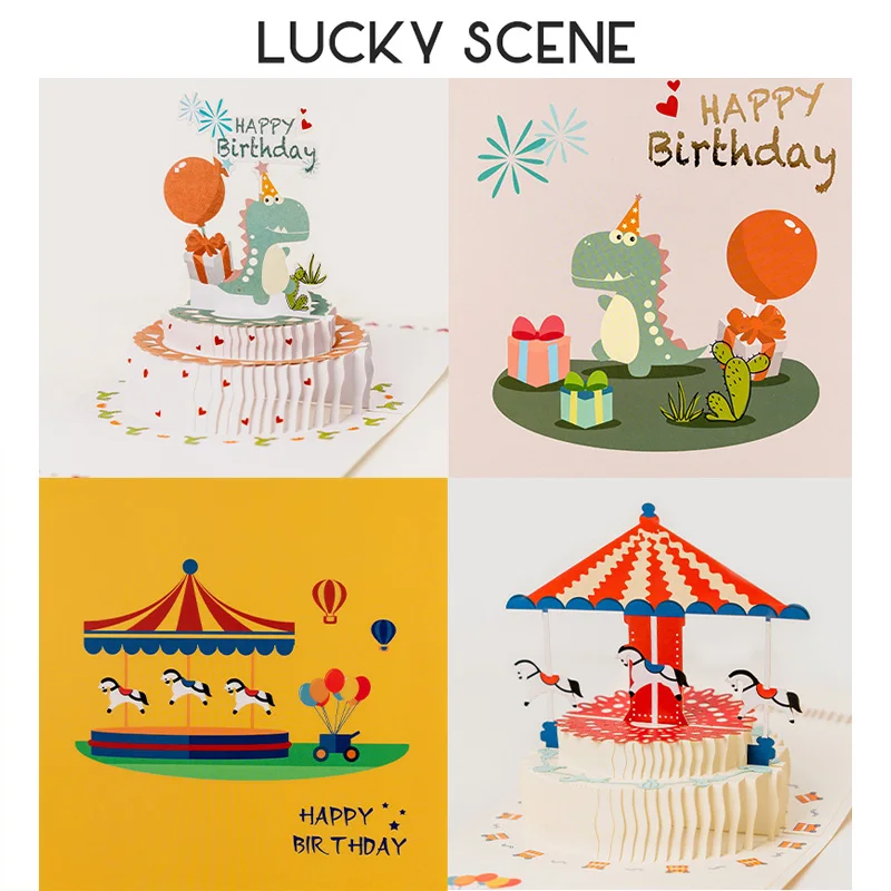 Happy Birthday 3D Three-dimensional Cake Greeting Cards Cute Cartoon Holiday Blessings Card Customization S01585
Happy Birthday 3D Three-dimensional Cake Greeting Cards Cute Cartoon Holiday Blessings Card Customization S01585