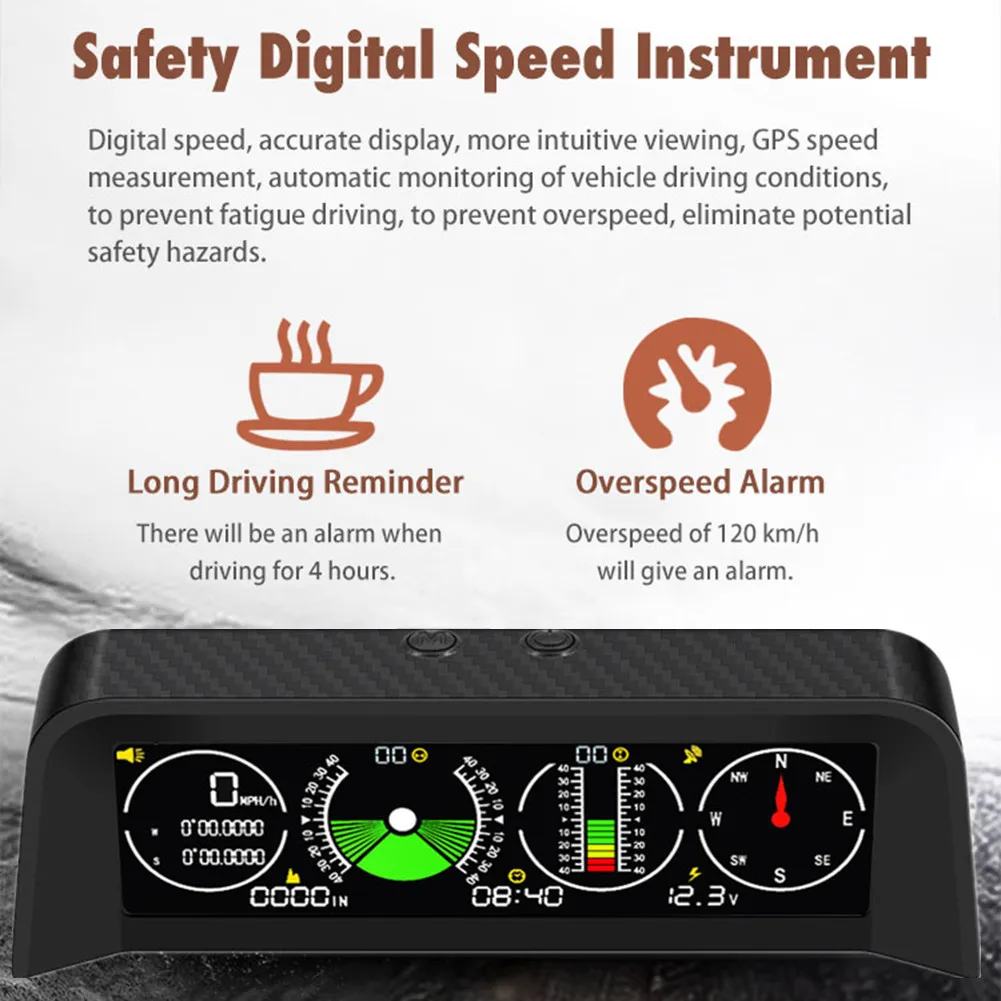 2022 New X90 Automotive Car Digital GPS Speedometer HUD MPH KM/h Inclinometer Compass Tilt Angle Protractor Clock Latitude
2022 New X90 Automotive Car Digital GPS Speedometer HUD MPH KM/h Inclinometer Compass Tilt Angle Protractor Clock Latitude