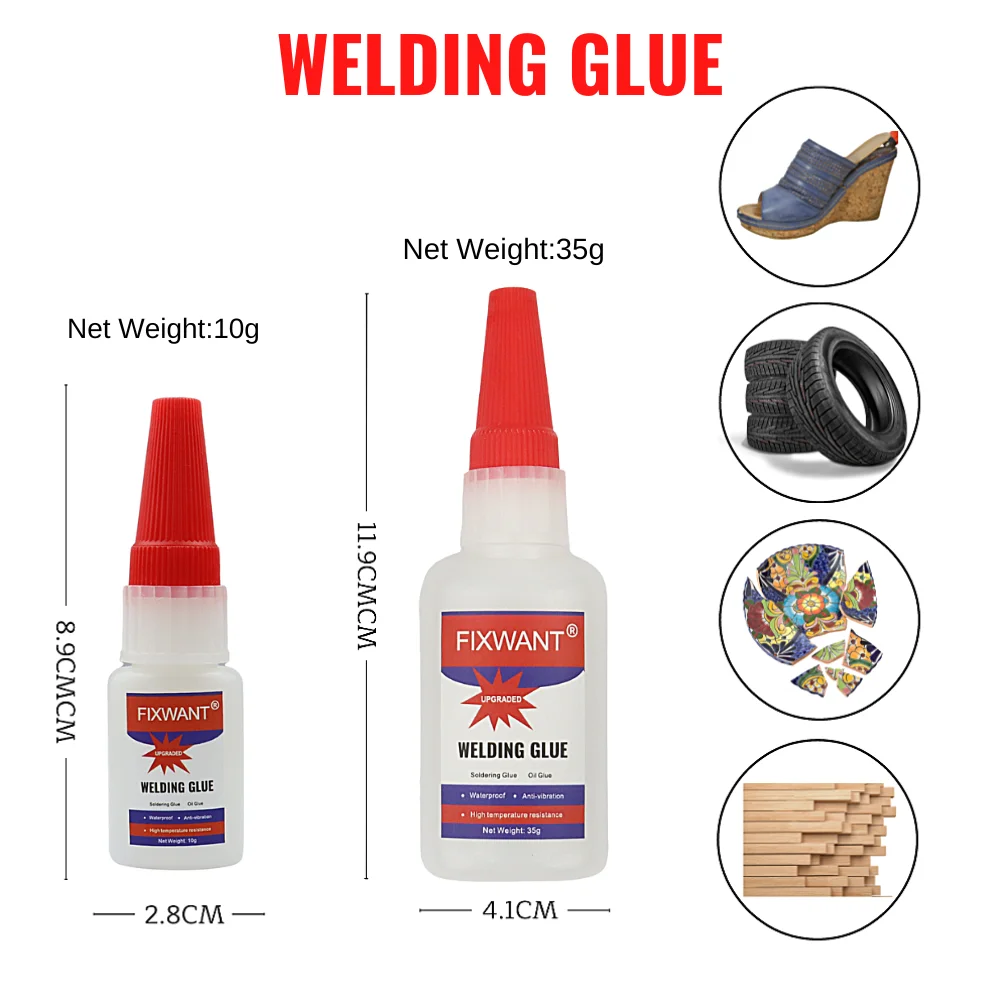 10g / 35g Universal Welding Super Glue Plastic Wood Metal Rubber Tire Shoes Repair Soldering Oil Glue Extra Strong Adhesive
10g / 35g Universal Welding Super Glue Plastic Wood Metal Rubber Tire Shoes Repair Soldering Oil Glue Extra Strong Adhesive