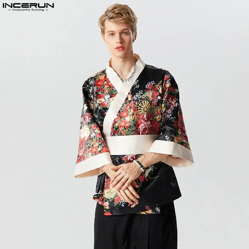 INCERUN Tops Chinese Style Handsome Men's Printed Patchwork Satin Shirts Party Shows Male Half Sleeve Cardigan Blouse S-5XL 2023
INCERUN Tops Chinese Style Handsome Men's Printed Patchwork Satin Shirts Party Shows Male Half Sleeve Cardigan Blouse S-5XL 2023