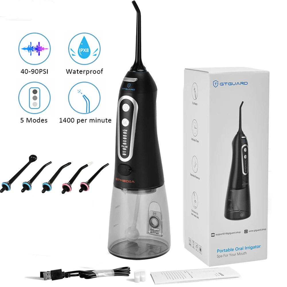 GTMEDIA Oral Irrigator USB Rechargeable Water Floss Portable Dental Water Flosser Jet 300ml Irrigator Dental Teeth Cleaner+5 Jet
GTMEDIA Oral Irrigator USB Rechargeable Water Floss Portable Dental Water Flosser Jet 300ml Irrigator Dental Teeth Cleaner+5 Jet