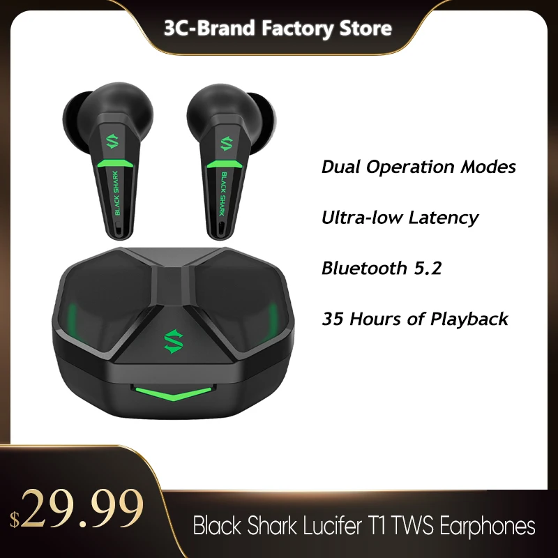 Original Black Shark Lucifer T1 TWS Bluetooth Earphones Wireless Headphones Bluetooth 5.2 Gaming Earbuds Dual Mode Headset 5 Pro
Original Black Shark Lucifer T1 TWS Bluetooth Earphones Wireless Headphones Bluetooth 5.2 Gaming Earbuds Dual Mode Headset 5 Pro