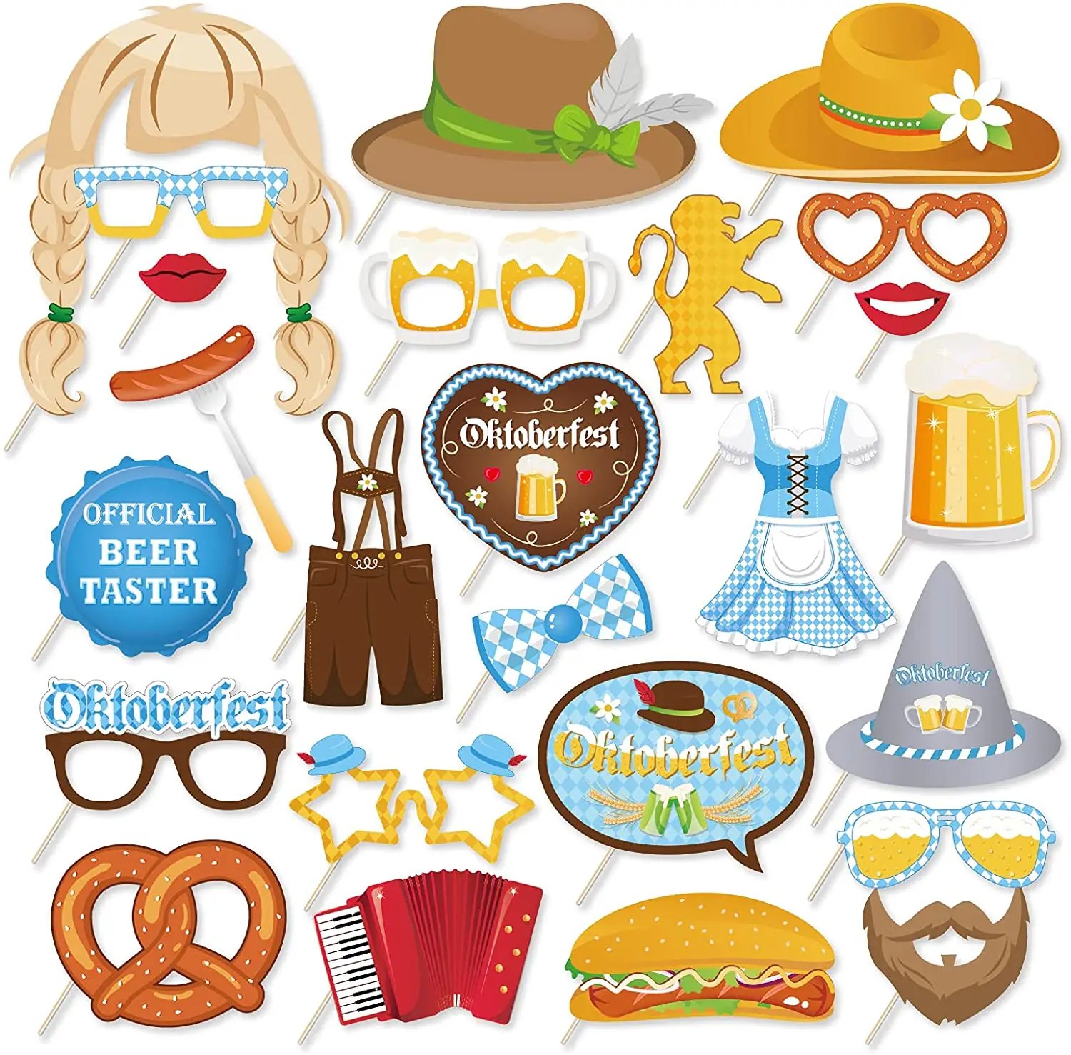 Oktoberfest Photo Booth Props Kit with Blue Sausage Beer Hat Accordion Logo Perfect for Oktoberfest Party Supplies Decor
Oktoberfest Photo Booth Props Kit with Blue Sausage Beer Hat Accordion Logo Perfect for Oktoberfest Party Supplies Decor